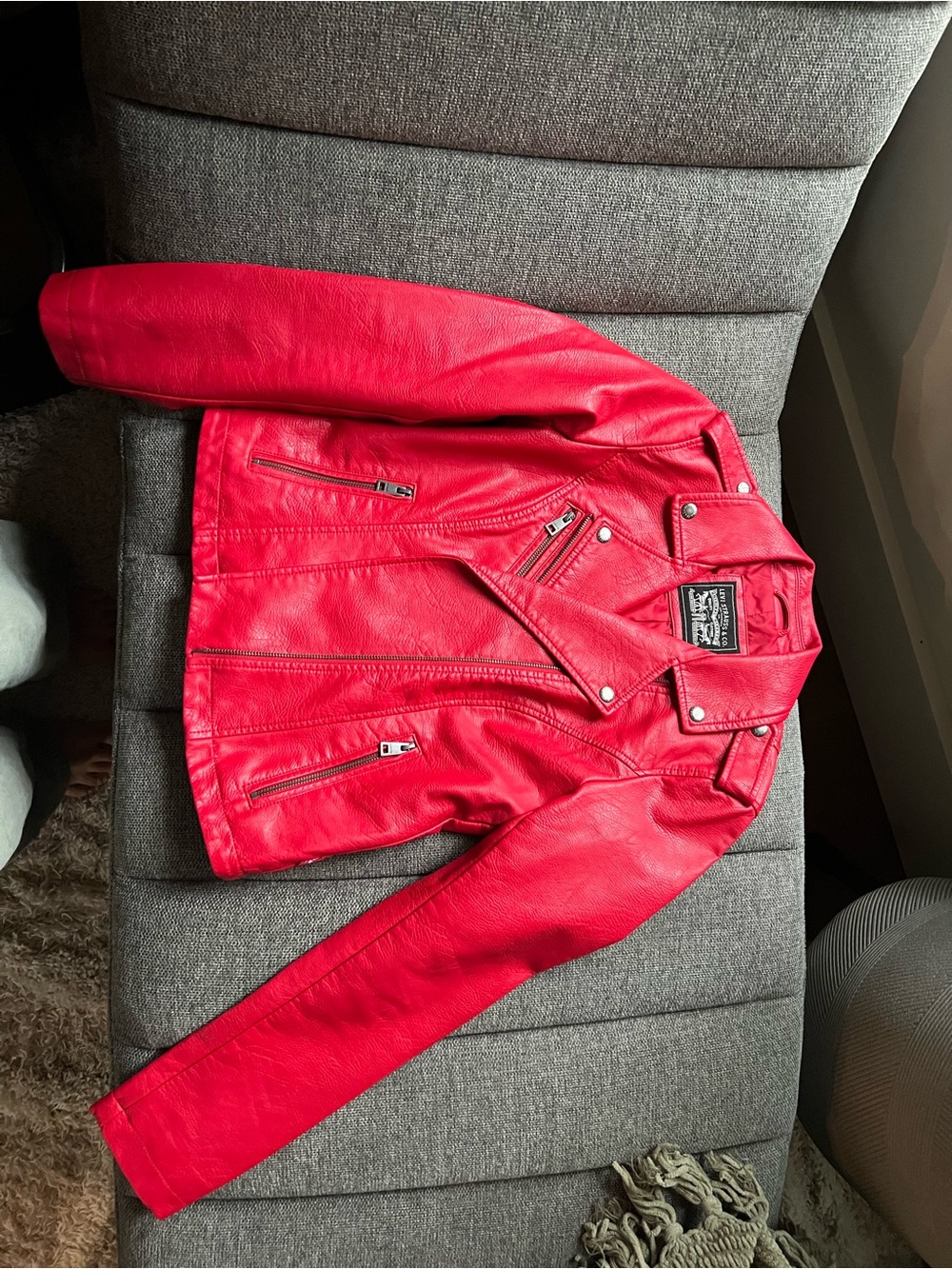 Levi's Bright Red Faux Leather Jacket